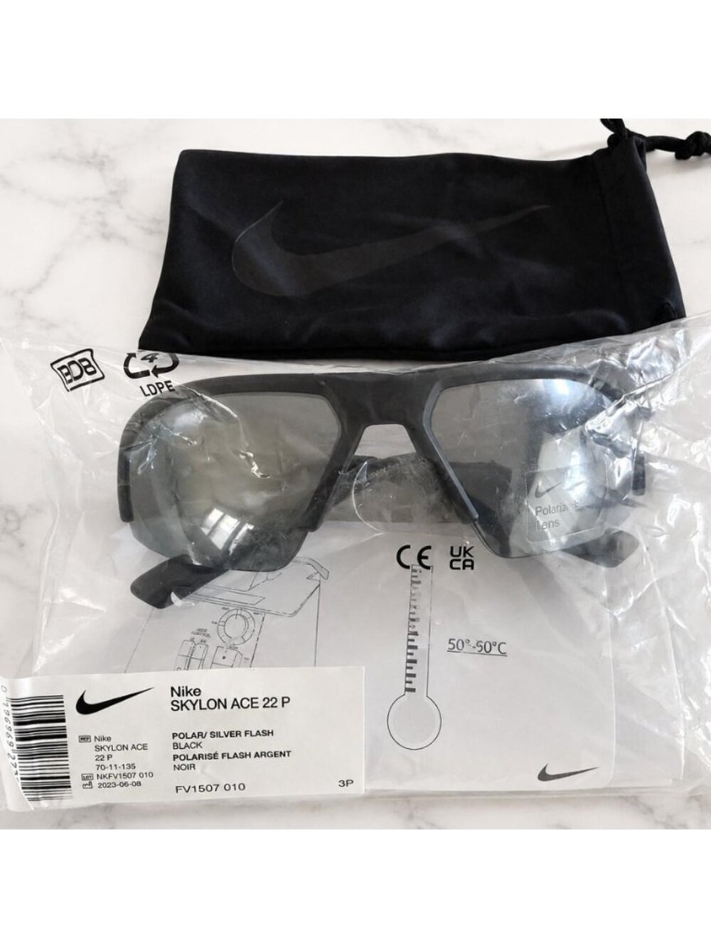 Brand New Nike Skylon Ace 22 Polarized Semi Rimless Wrap NKFV1507-010